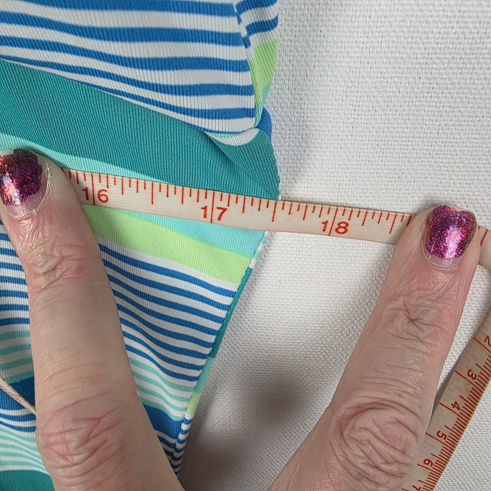 Title Nine By Carve Designs Striped Quarter Zip Pullover‎ Shirt Women's Medium - Picture 5 of 6